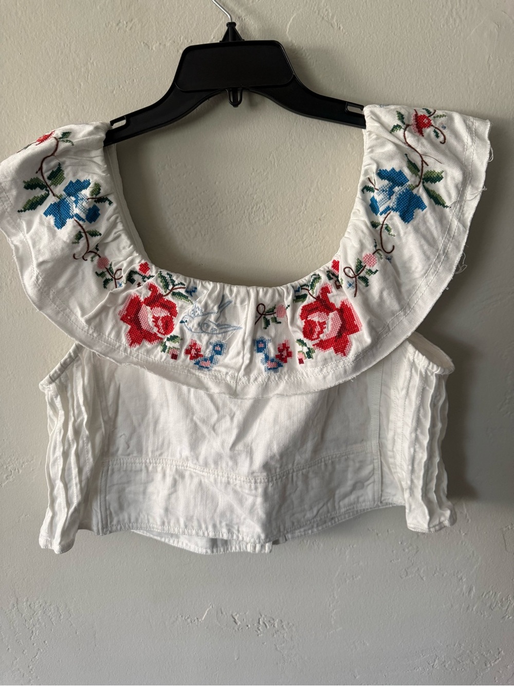 Anthropologie Pilcro Embellished Ruffle Collar Top Size Large - Picture 9 of 9